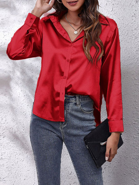 Blouse Dames | Satijnen Glans & Luxueuze Dagelijkse Stijl