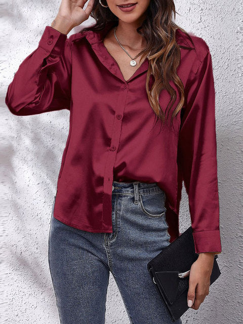 Blouse Dames | Satijnen Glans & Luxueuze Dagelijkse Stijl