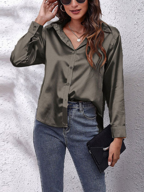 Blouse Dames | Satijnen Glans & Luxueuze Dagelijkse Stijl