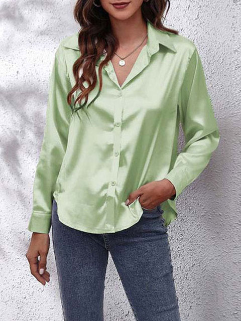 Blouse Dames | Satijnen Glans & Luxueuze Dagelijkse Stijl