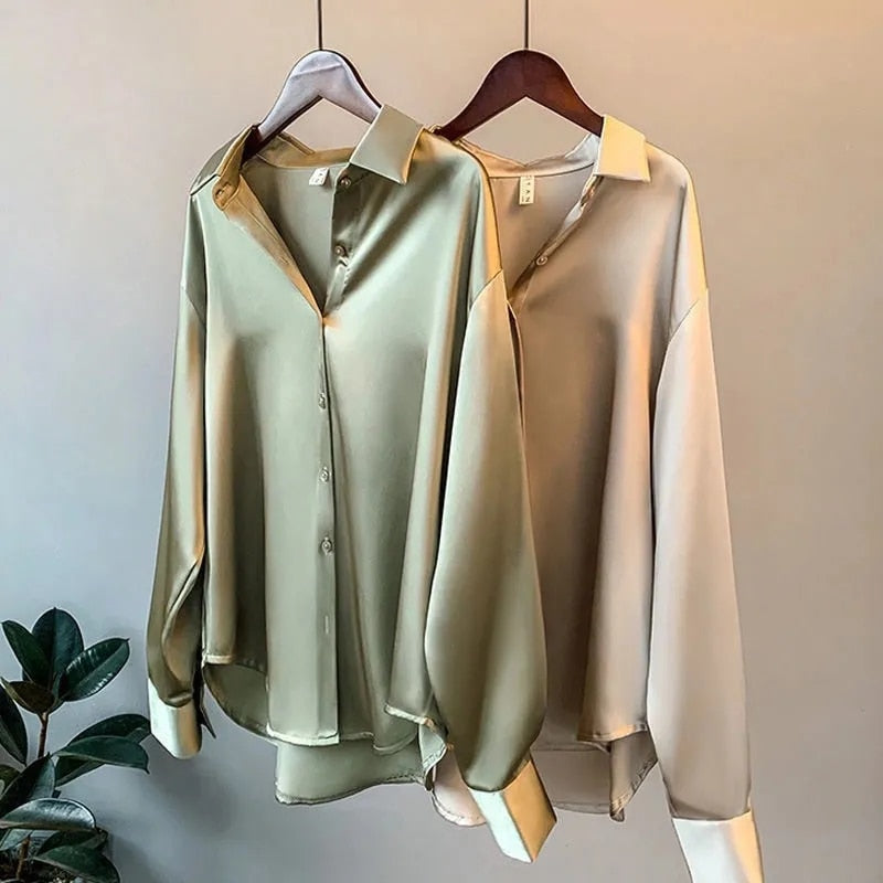 Blouse Dames | Satijnen Glans & Tijdloze Elegantie
