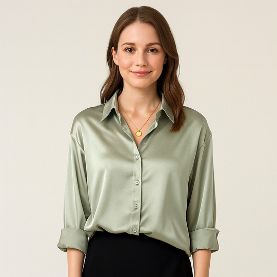 Blouse Dames | Satijnen Glans & Tijdloze Elegantie