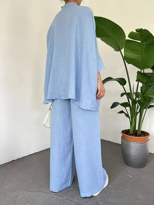 Blouse Set – Batwing Mouwen & Comfortabele Wijde Pasvorm