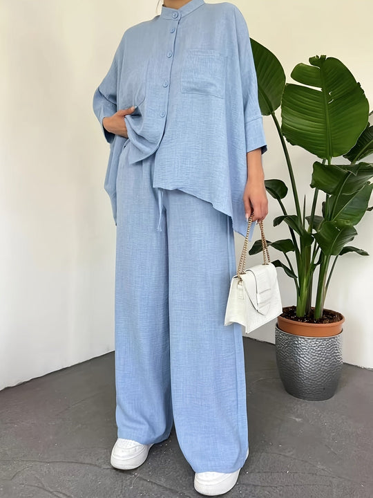 Blouse Set – Batwing Mouwen & Comfortabele Wijde Pasvorm