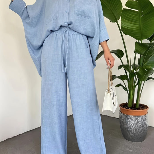 Blouse Set – Batwing Mouwen & Comfortabele Wijde Pasvorm