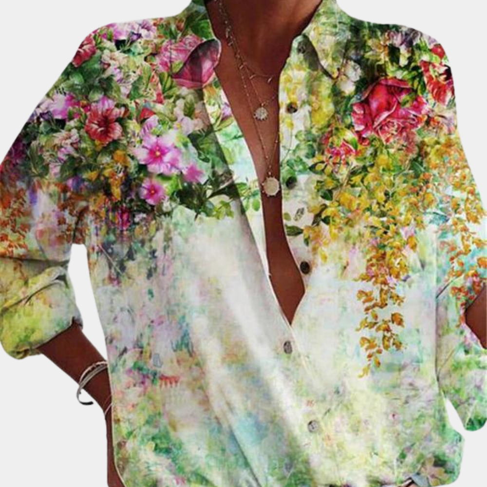 Blouse met Bloemenprint | Elegante Bloemenprint & Klassieke Knoopsluiting