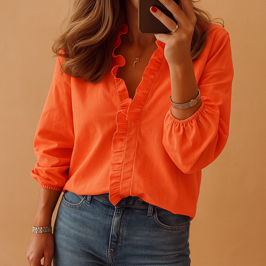 Blouse met ruches Dames | Elegante uitstraling & Comfortabele pasvorm