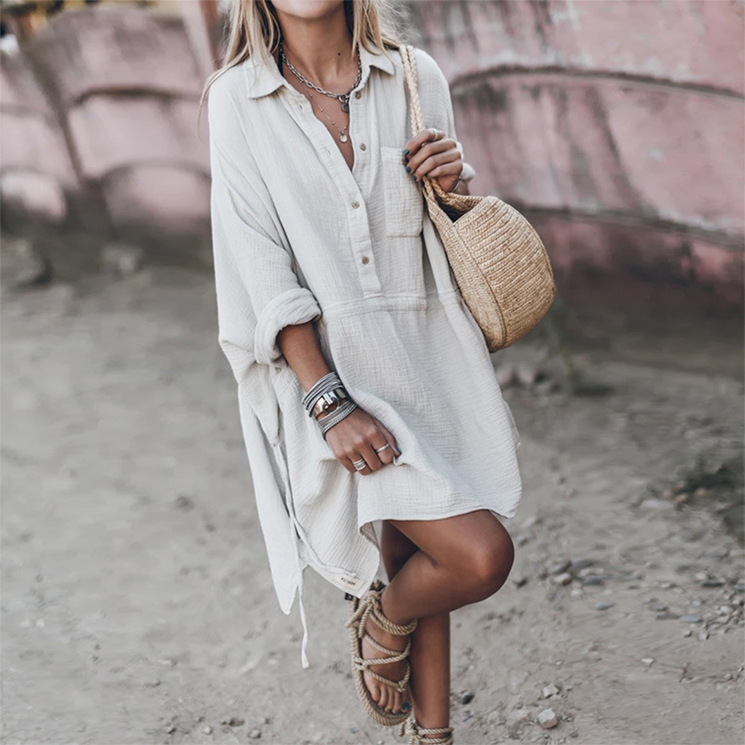 Blousejurk Dames | Klassieke Knopenrij & Luchtige Zomerstijl
