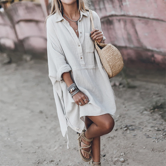Blousejurk Dames | Klassieke Knopenrij & Luchtige Zomerstijl