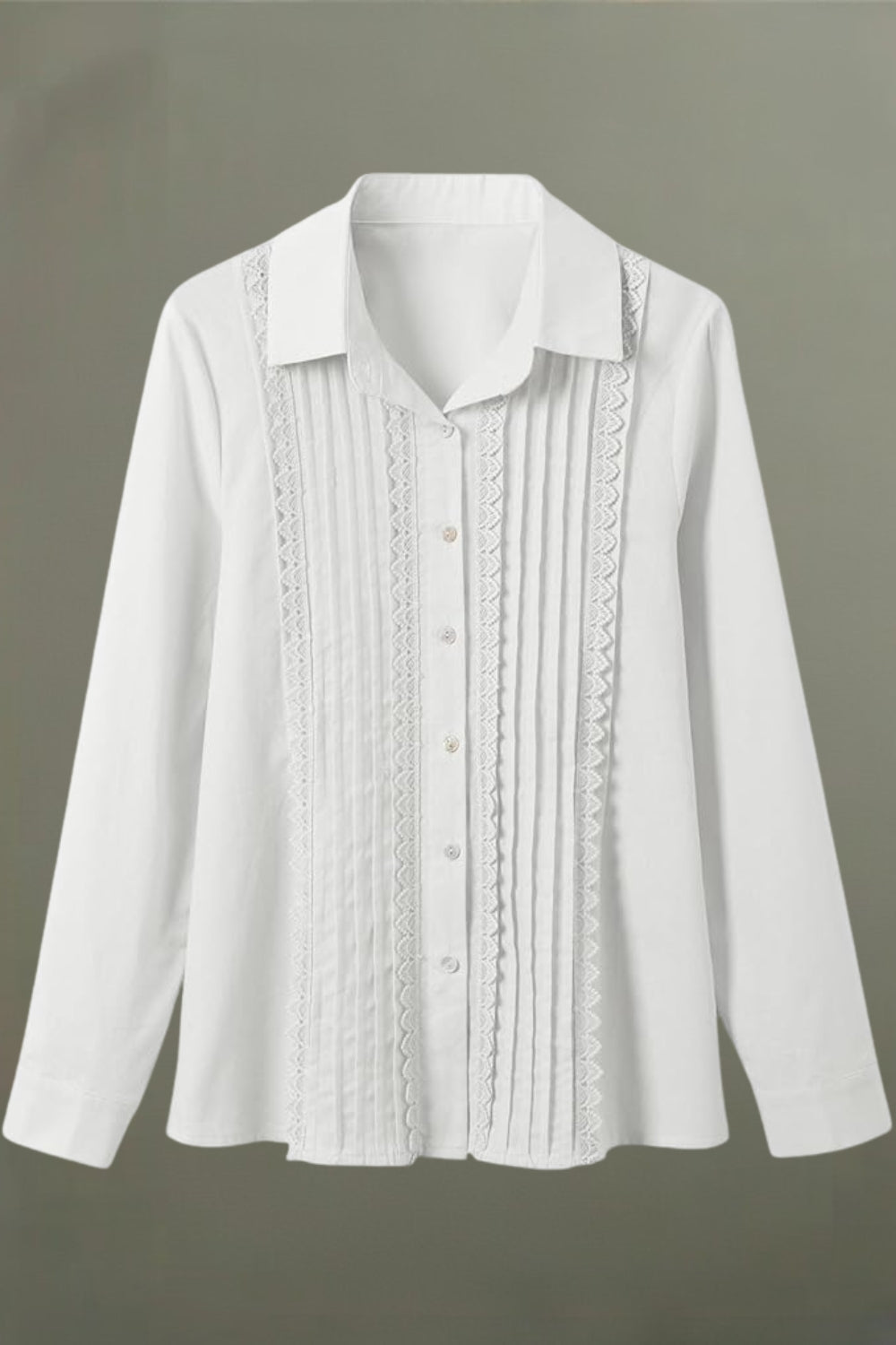 Bluse Damen | Plissee-Detail & Klassische Knopfleiste 2