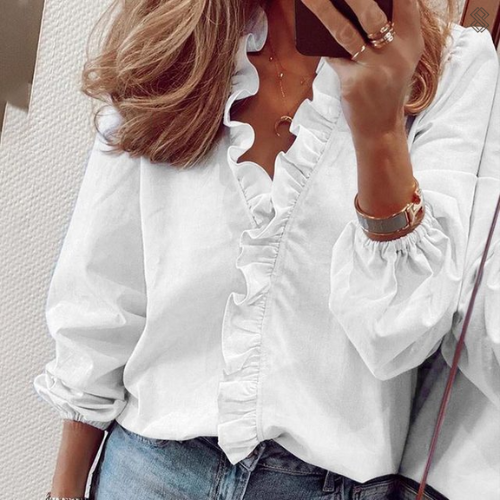 Bluse Damen | Volantkragen & Elegante Ausstrahlung 2
