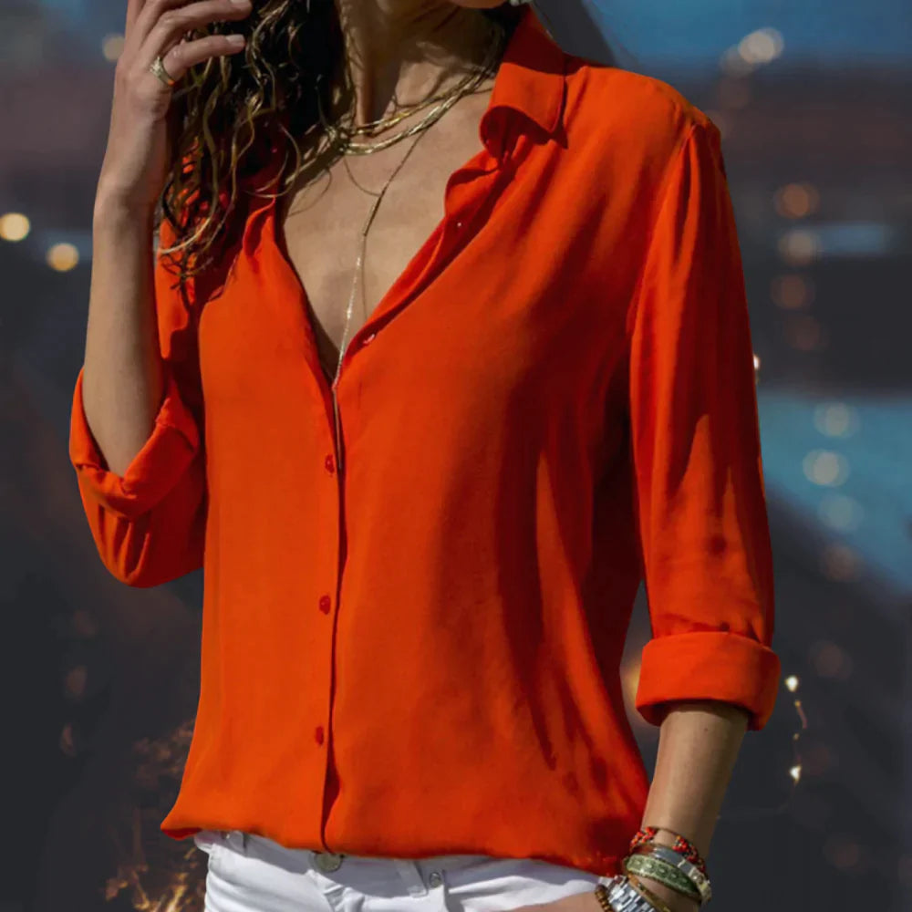 Bluse mit Knopfleiste | Taillenakzent & Klassische Knopfleiste