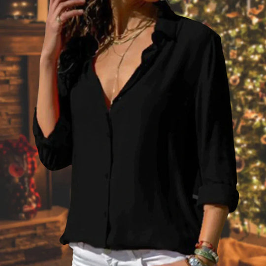 Bluse mit Knopfleiste | Taillenakzent & Klassische Knopfleiste