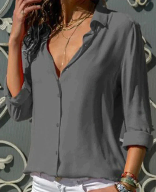 Bluse mit Knopfleiste | Taillenakzent & Klassische Knopfleiste