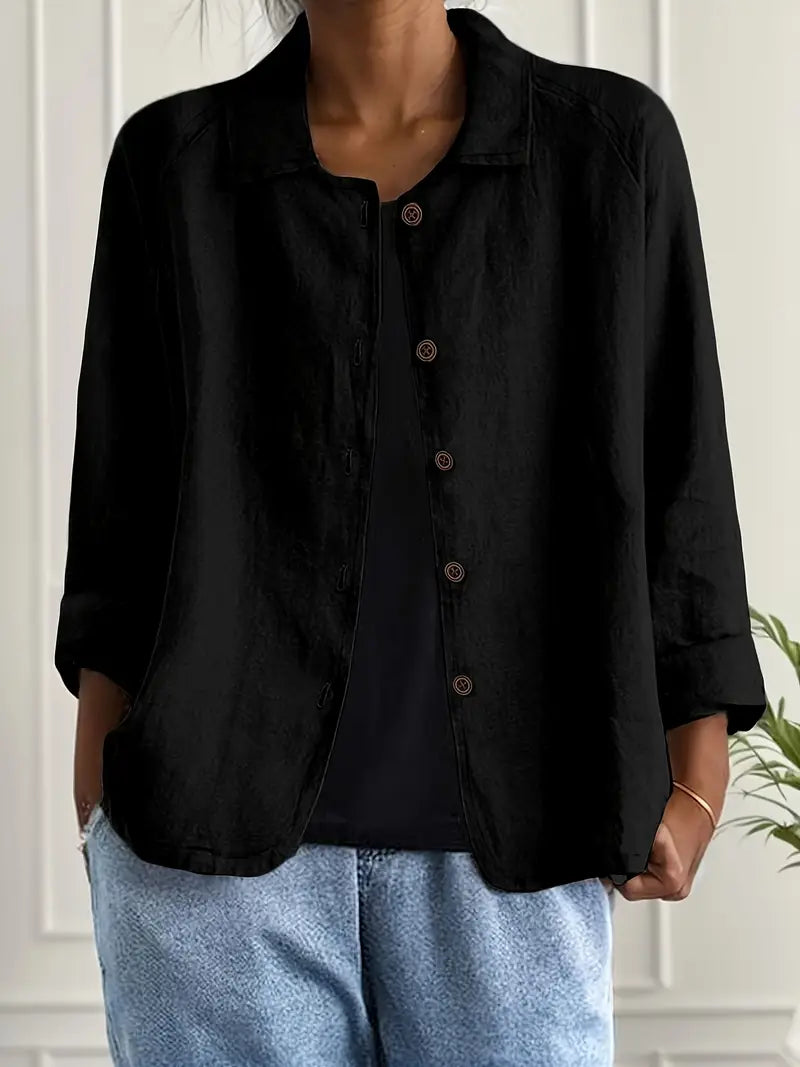Blusenjacke Damen | Knopfleiste & Leicht