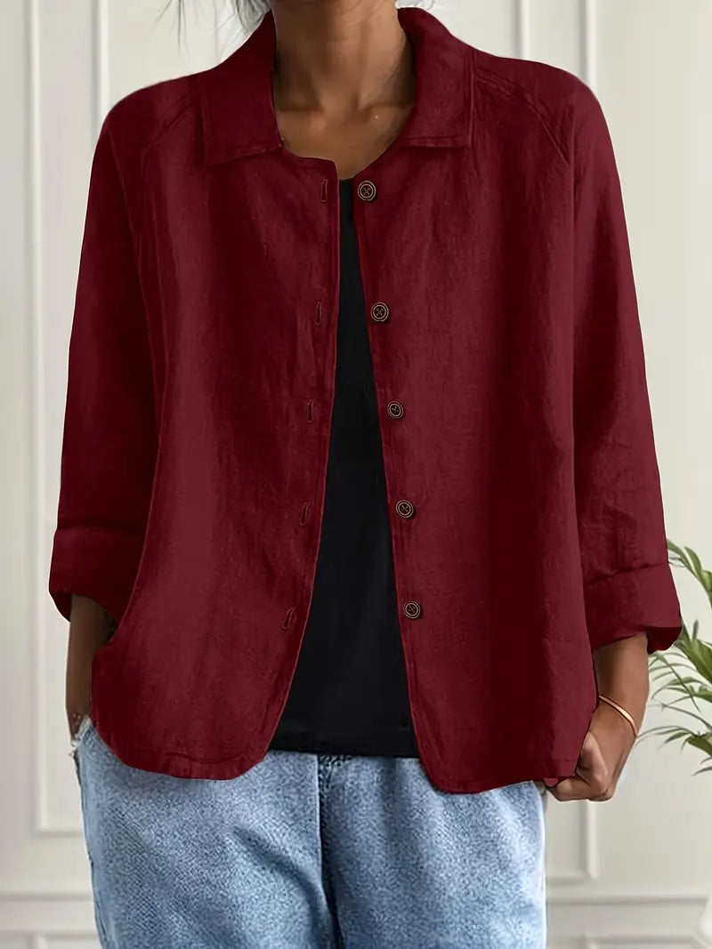 Blusenjacke Damen | Knopfleiste & Leicht