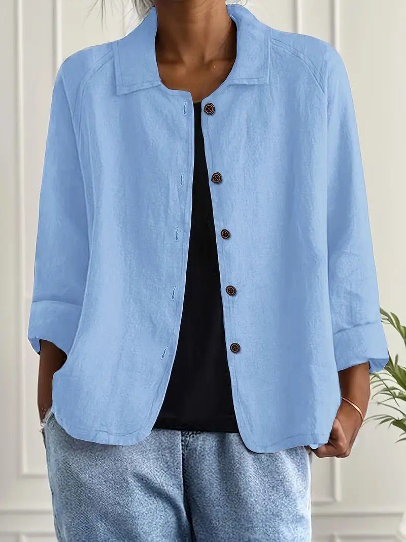 Blusenjacke Damen | Knopfleiste & Leicht