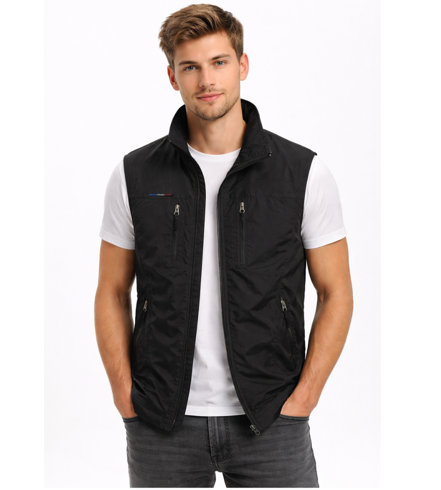 Bodywarmer Heren Rits Opstaande Kraag Outdoor Vest 0