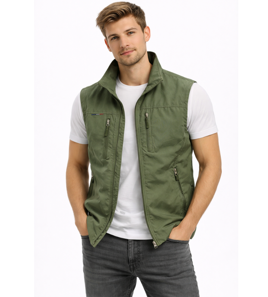 Bodywarmer Heren Rits Opstaande Kraag Outdoor Vest 4