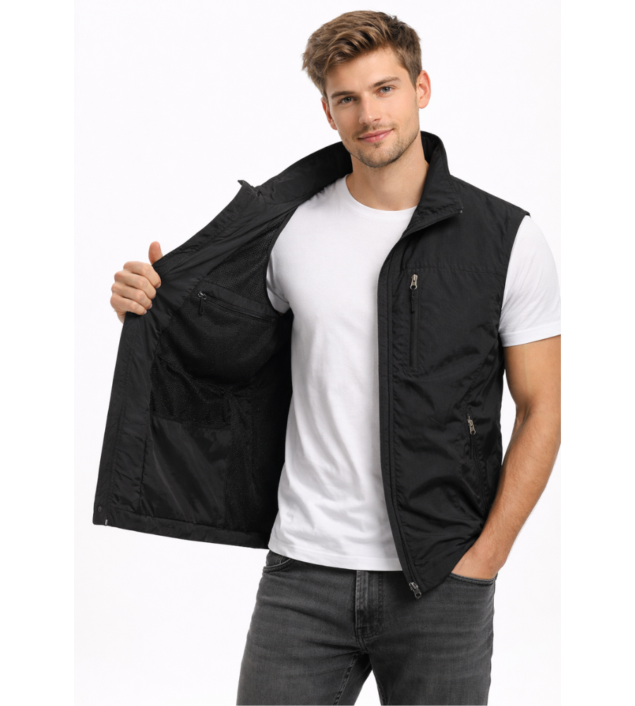 Bodywarmer Heren Rits Opstaande Kraag Outdoor Vest 7