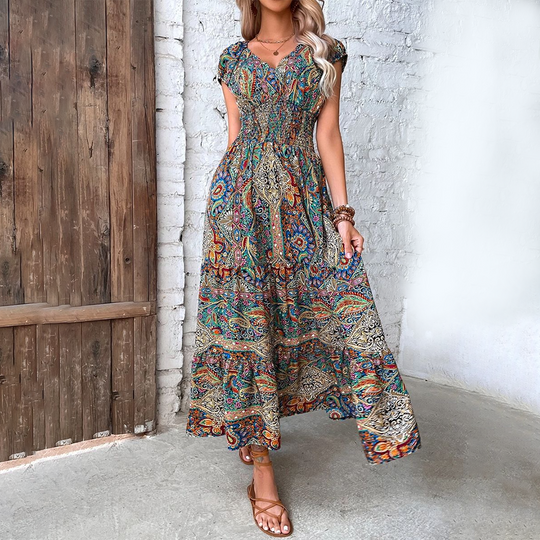 Boho-Maxi-Sommerkleid Damen - Elvira