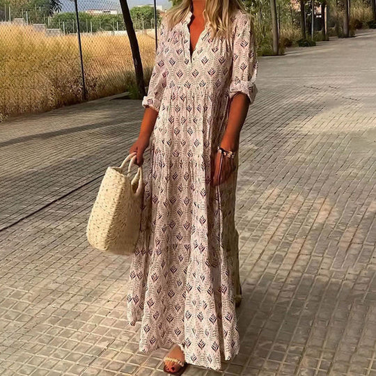 Boho Zomerjurk | Zwierige Maxi Valling