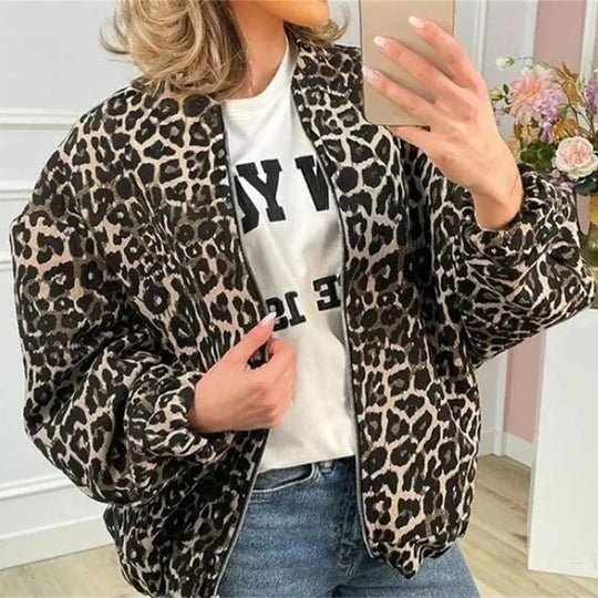 Bomberjack Dames | Opvallende Leopard Print & Comfortabele Pasvorm