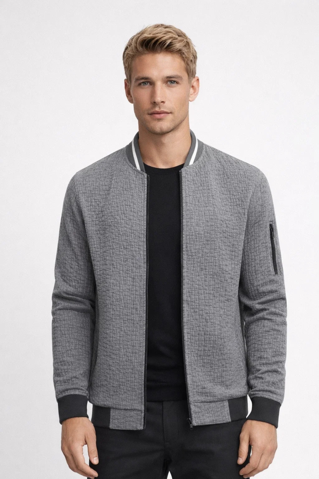 Bomberjack Heren | Slim fit & Subtiel Ruitpatroon