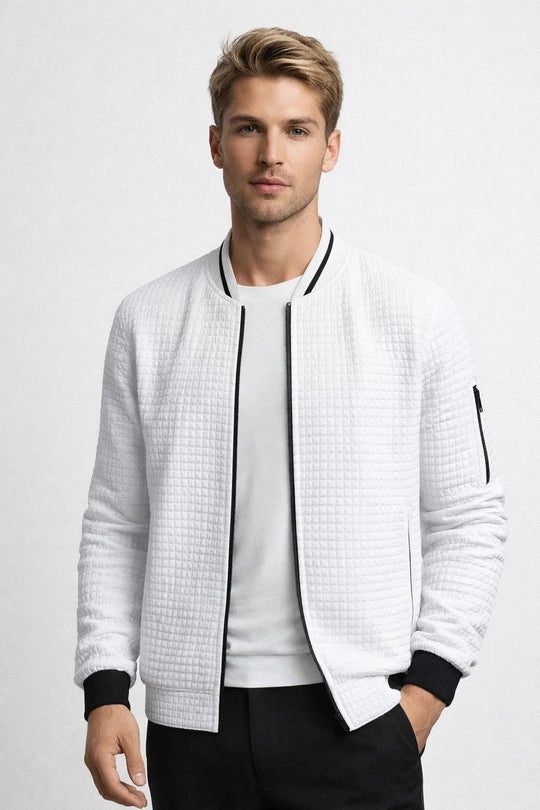Bomberjack Heren | Slim fit & Subtiel Ruitpatroon