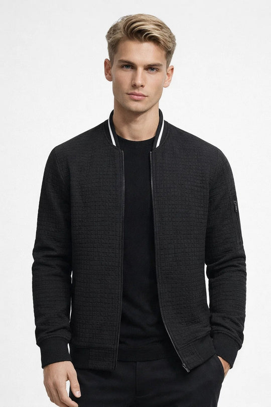 Bomberjack Heren | Slim fit & Subtiel Ruitpatroon