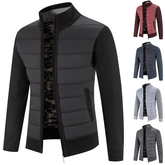 Bomberjacke Herren | Steppfront & Strickärmel