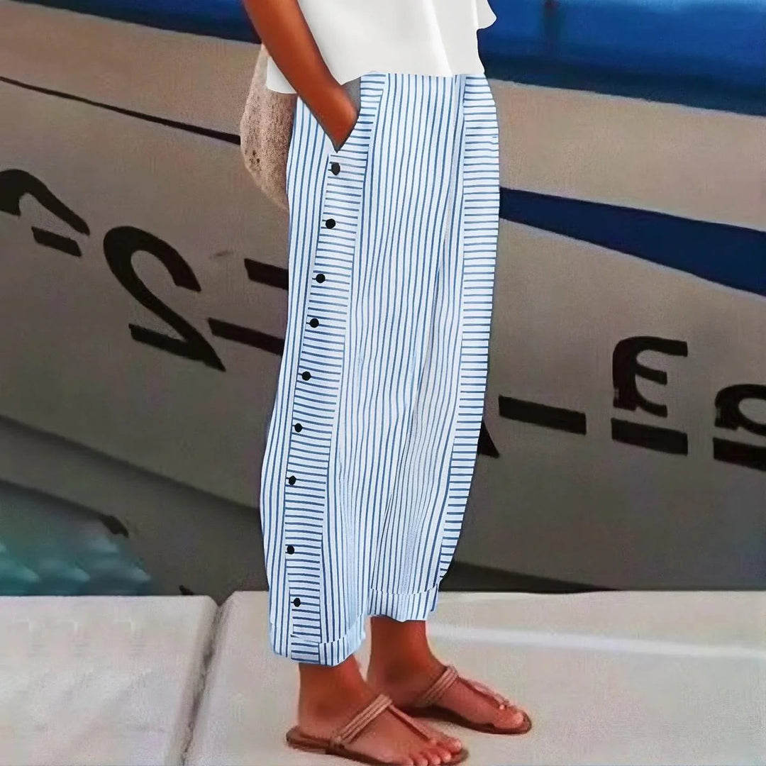 Broek Dames | Gestreept Design & Elastische Tailleband