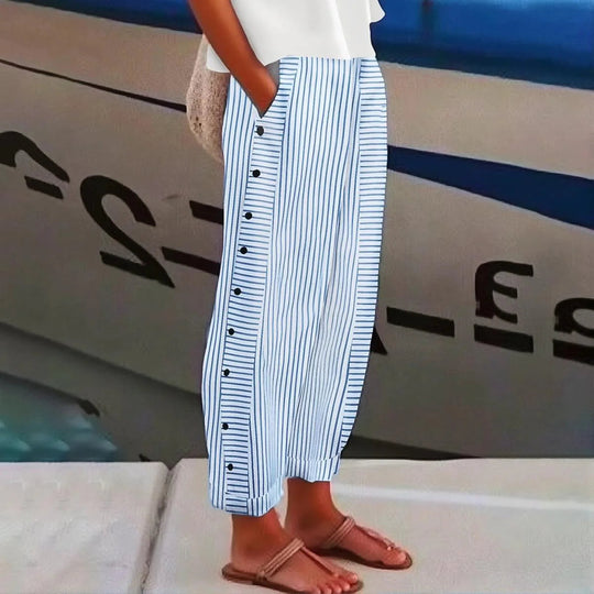 Broek Dames | Gestreept Design & Elastische Tailleband