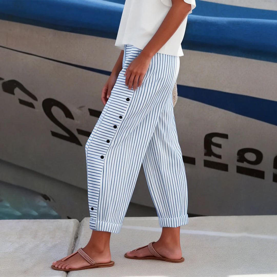 Broek Dames | Gestreept Design & Elastische Tailleband