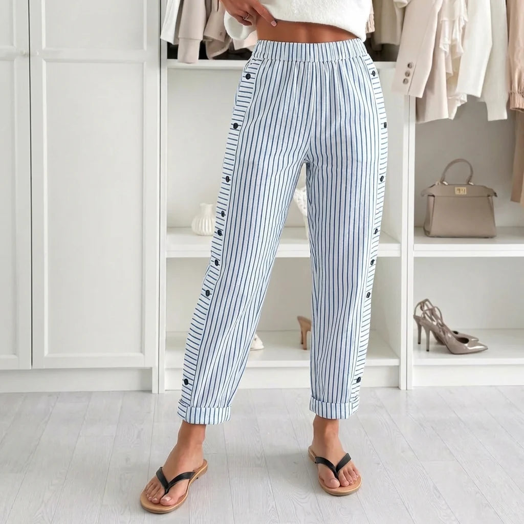 Broek Dames | Gestreept Design & Elastische Tailleband