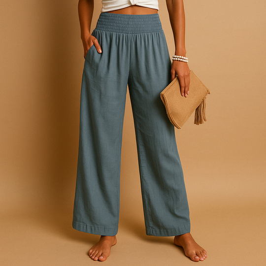 Broek Dames | Wijde Pijpen & Elastische Taille