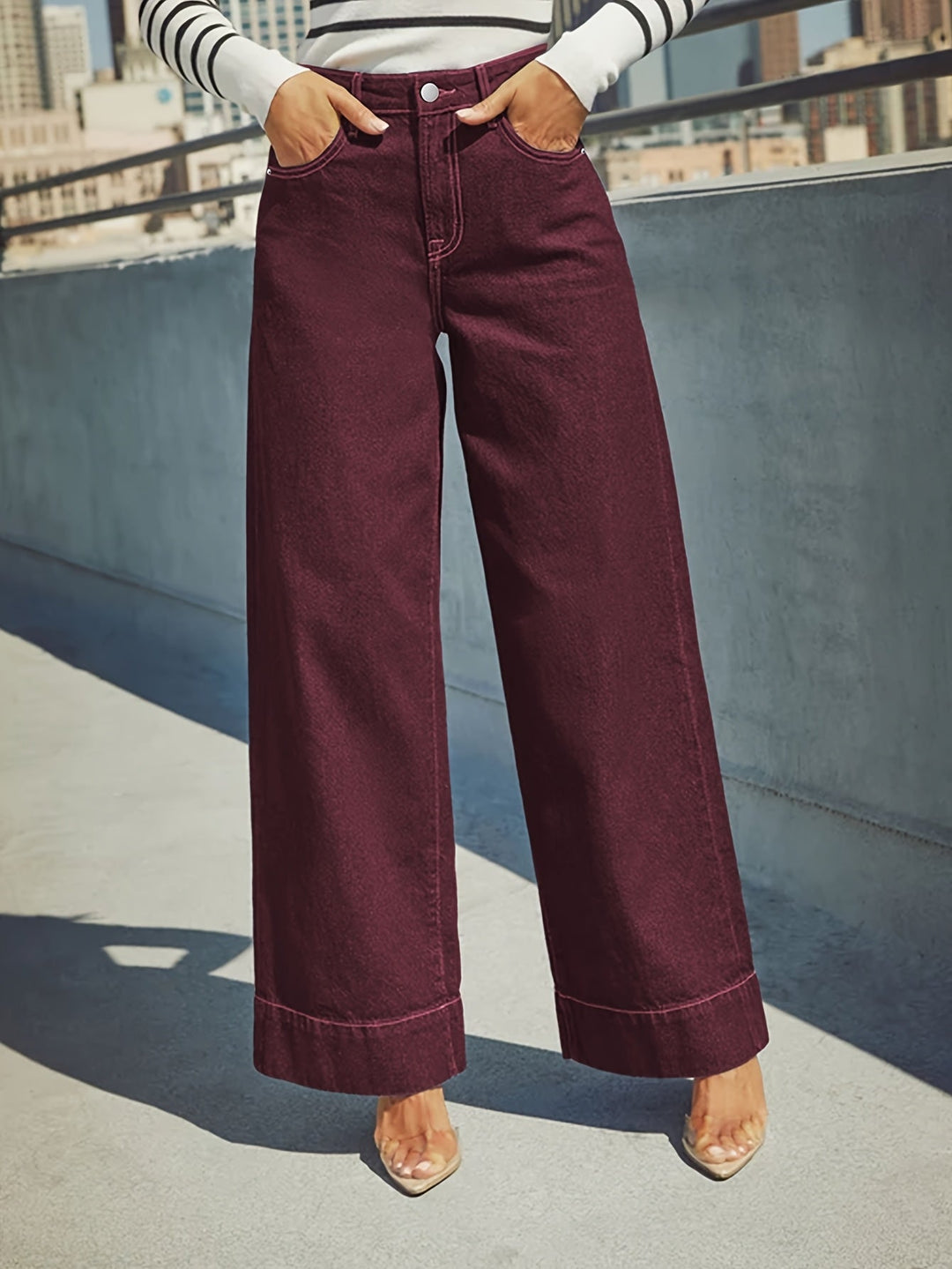 Katoenmix Jeans – Wijde Pijpen En Comfortabel Zitten 0