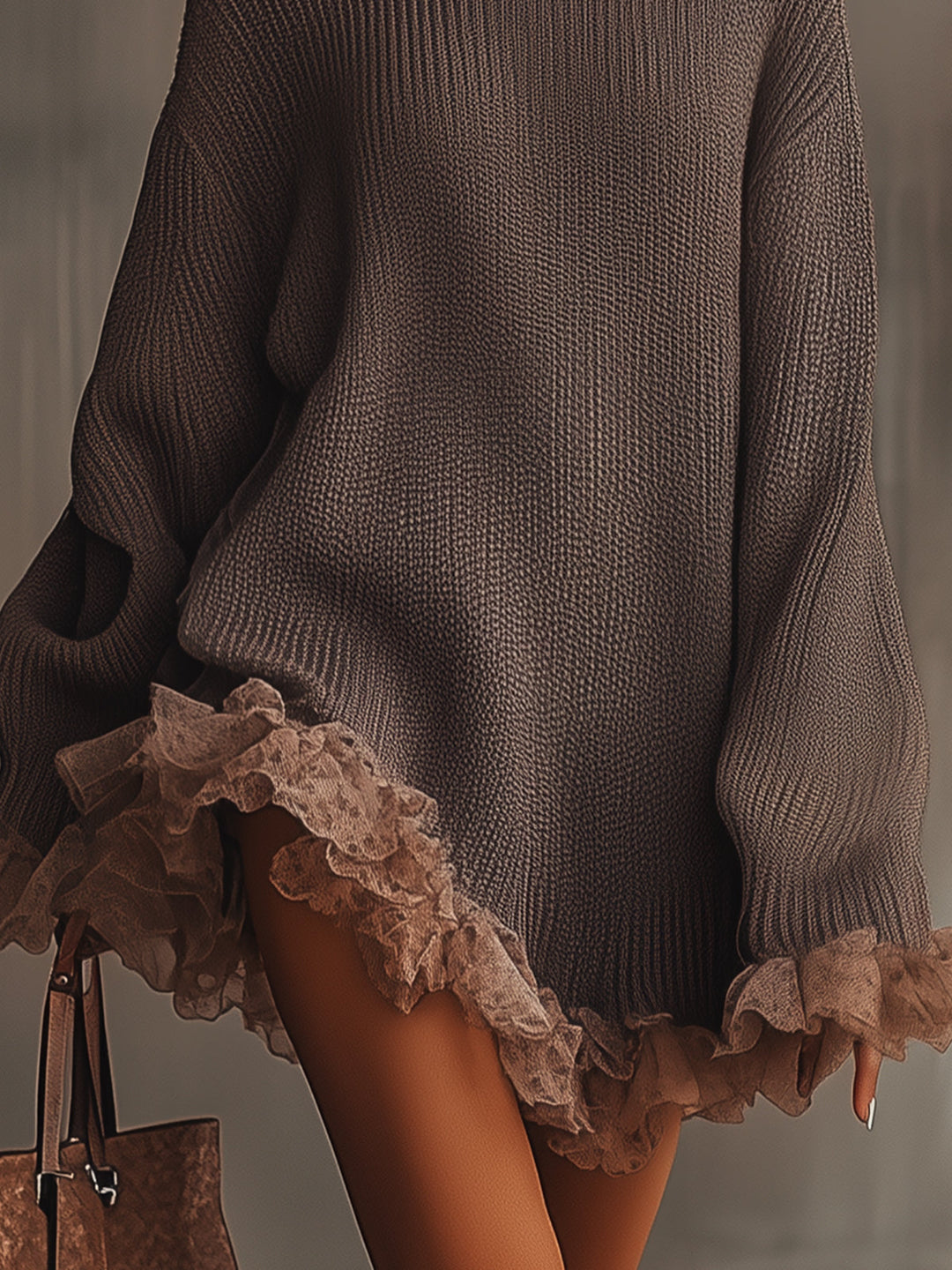 Bryn™ | Oversized Ruffle Trui Jurk 1