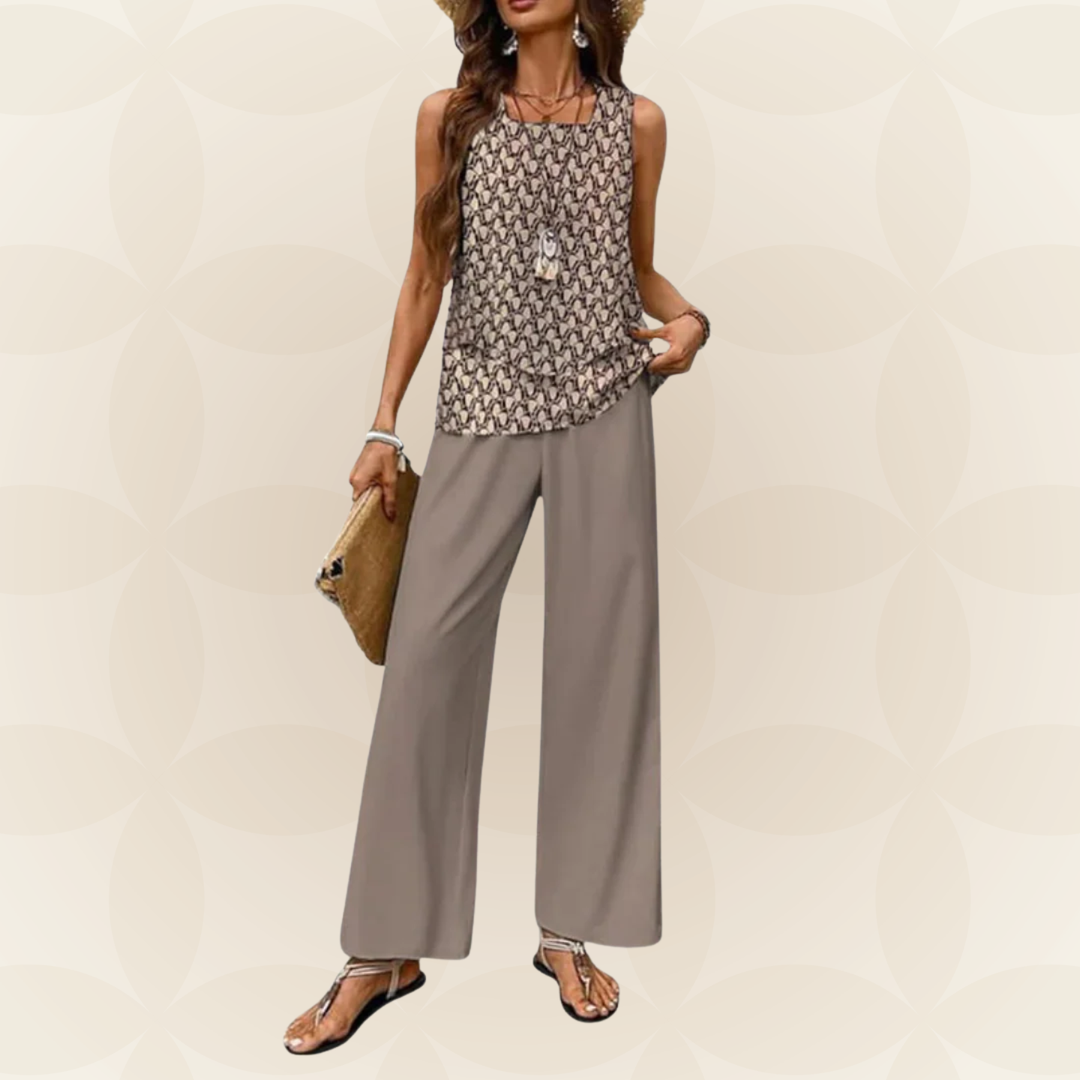 By Esmee - Premium tweedelige set met mouwloze top en broek 0