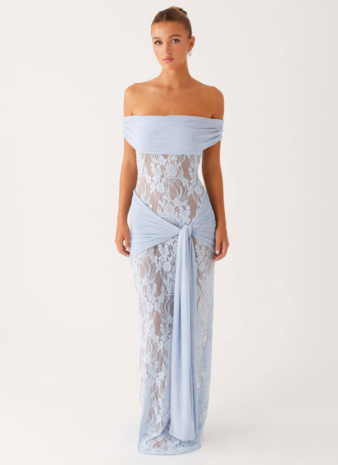 Calmera Maxi Jurk | Off-Shoulder | Maxi Lengte | Elegant Kantdetail 0