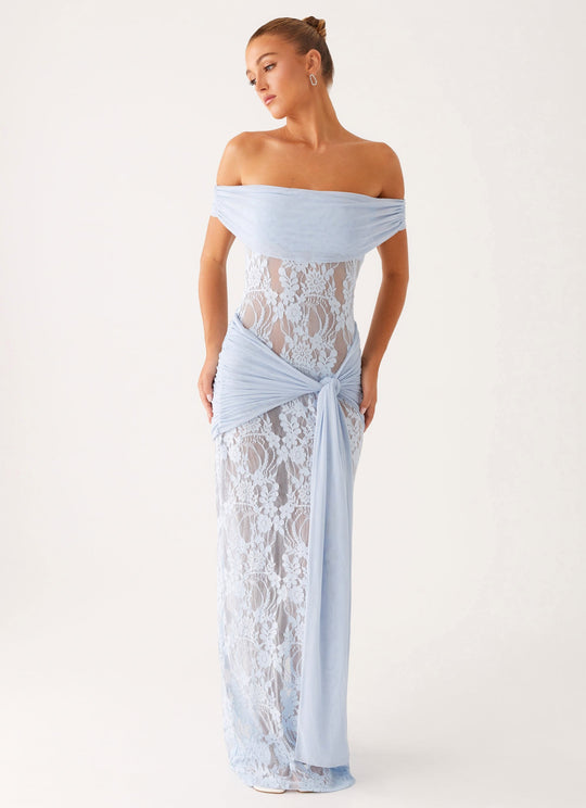 Calmera Maxi Jurk | Off-Shoulder | Maxi Lengte | Elegant Kantdetail 3