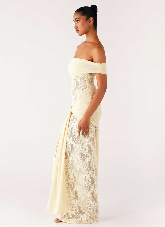 Calmera Maxi Jurk | Off-Shoulder | Maxi Lengte | Elegant Kantdetail 6