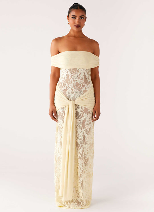 Calmera Maxi Jurk | Off-Shoulder | Maxi Lengte | Elegant Kantdetail 7