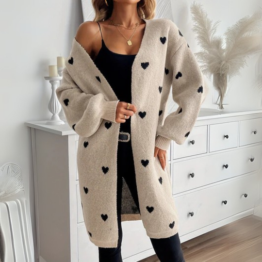 Cardigan Damen | Herzmotiv & Figurschmeichelnd