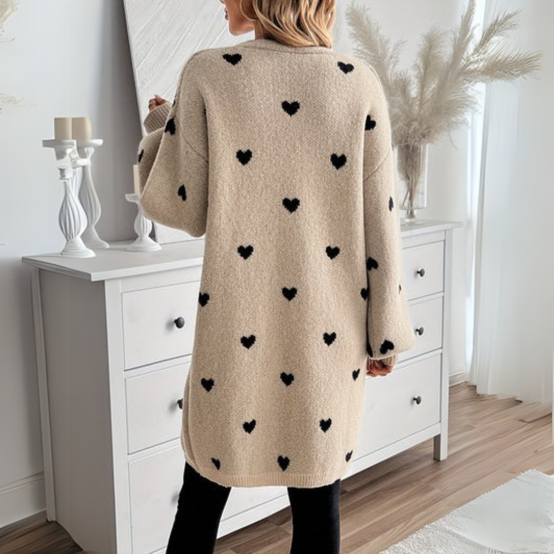 Cardigan Damen | Herzmotiv & Figurschmeichelnd