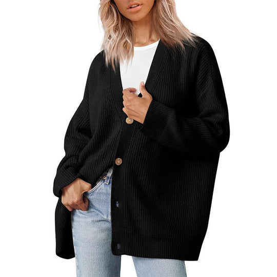 Cardigan Damen Oversized | V-Ausschnitt & Knopfleiste 1