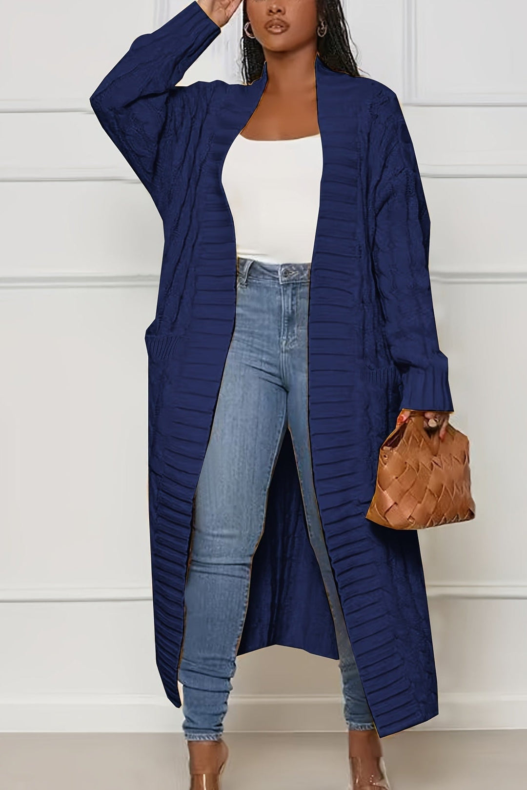 Cardigan Damen Lang | V-Ausschnitt & Rippstruktur 10