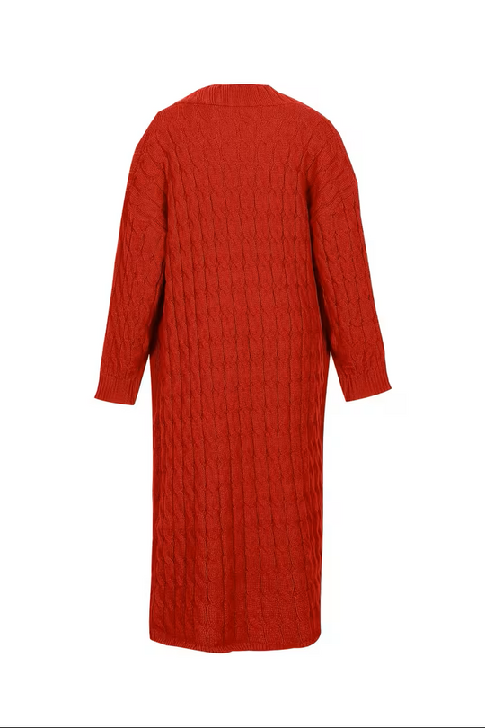 Cardigan Damen Lang | V-Ausschnitt & Rippstruktur 2