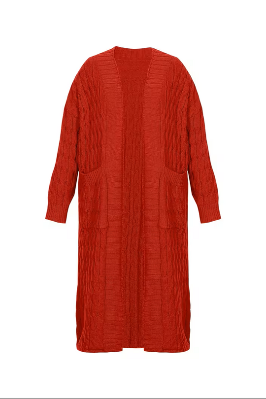 Cardigan Damen Lang | V-Ausschnitt & Rippstruktur 3