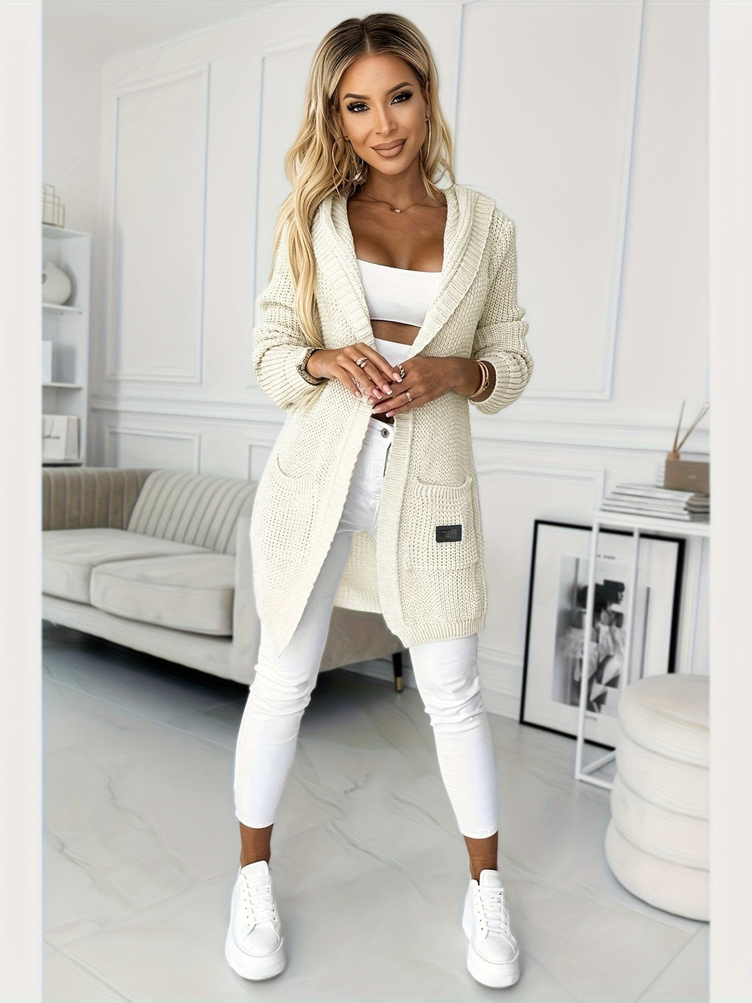 Cardigan – Gebreide Structuur & Capuchon 4